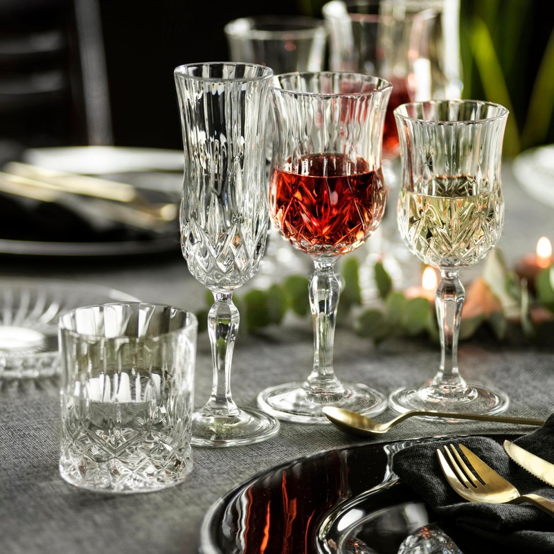 Lorren Home Trends Opera White Wine Glass, Set of 6