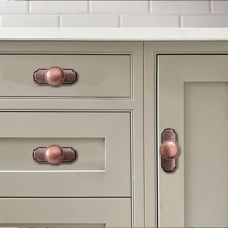 khtumeware 2 Pack 1-1/4 inch Backplate for Cabinet Knobs Antique