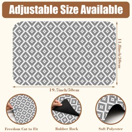 POIUBLE Ethnic Geometric Dish Drying Mat for Kitchen Counter Coffee Bar Mat Hide Stain Absorbent Rubber Backed Coffee Mat Coffee Maker Espresso Machine Coffee Bar Accessories 11.8 x 19.7 Inch