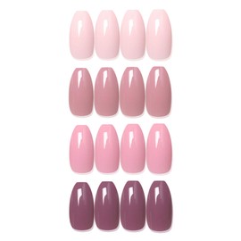 SIUSIO Medium Ballerina Coffin UV Top Coat Maple Leaf Red Acrylic False Nails Autumn