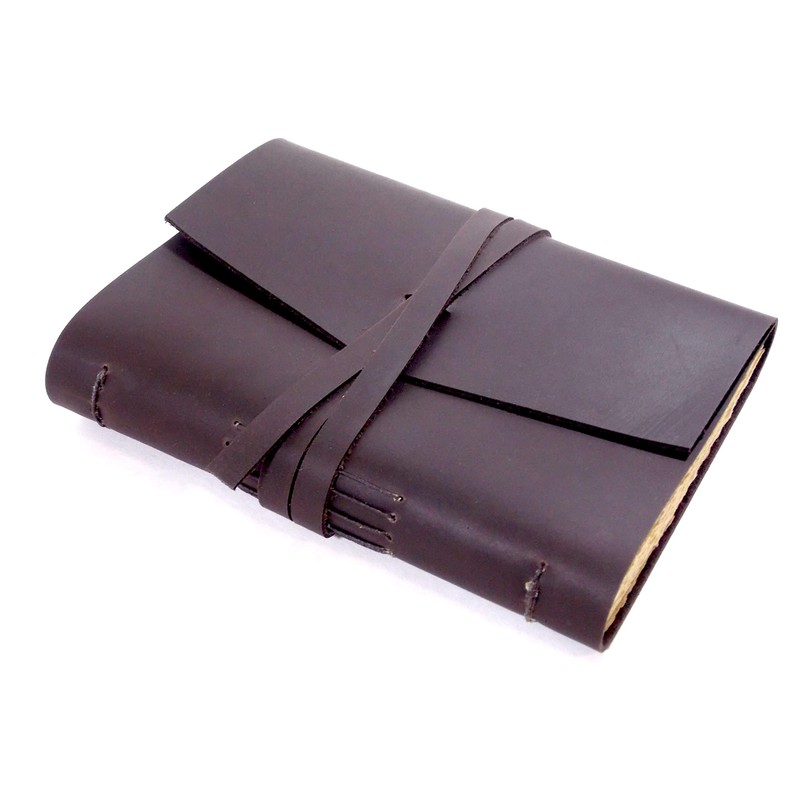 Leather Whitetail Hunting Journal, Rustic Handmade, Dark Brown