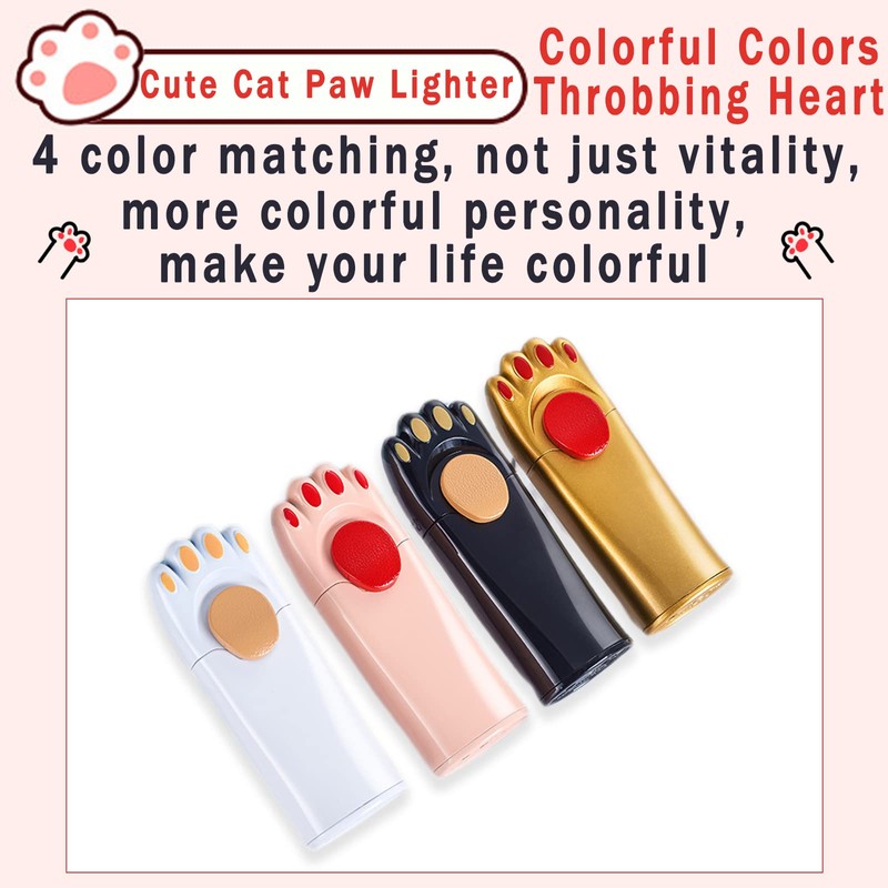 MYCHUS Windproof Lighter, Cool, Cute Cat Paw Design, Fillable, Adjustable,