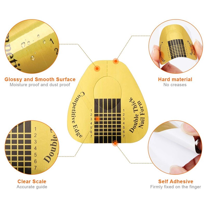 400 PCS Nail Forms for Builder Gel, AHIER Self-adhesive Nail