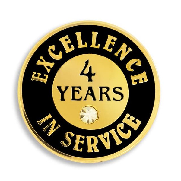 PinMart 4 Years of Service Pin - Excellence in Service