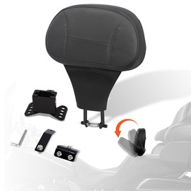 FOVPLUE Adjustable Rider Backrest,Detachable Plug-in Driver Backrest Pad w/Mounting Kit for Harley Touring 2009-later,for CVO Road Glide Street Glide Tri Glide FLHTK/L Electra Glide Road King,Style 3