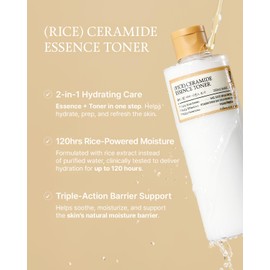 FULLY Rice Ceramide Essence Toner – Milky Korean Toner for Glass Skin, Hydrating Rice Water & Ceramide Formula for Moisture Barrier, Dewy Glow, Fragrance-Free, Vegan & Dermatologist Tested, 8.45 fl.oz
