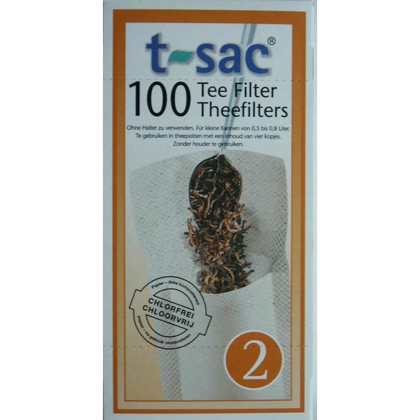 t-sac #2 loose tea filters - Bulk(1000 filters)