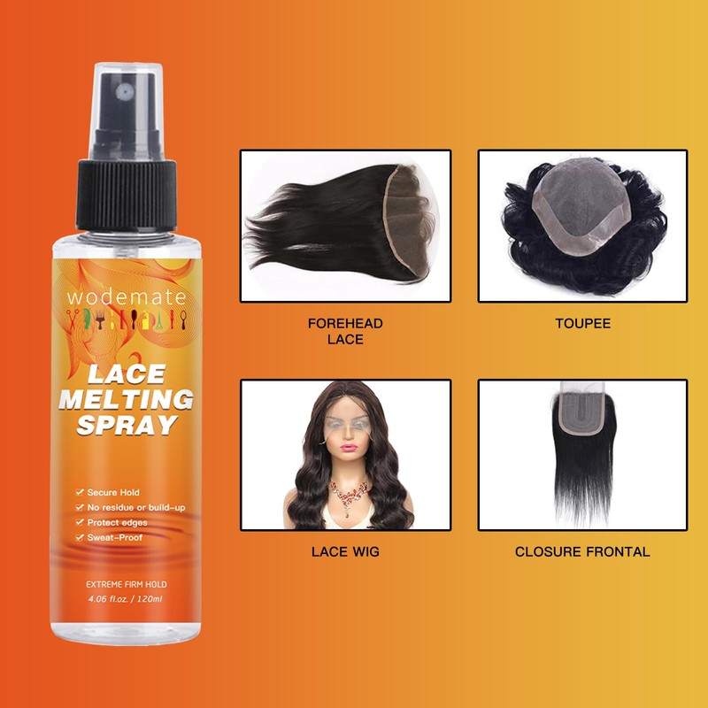 wodemate Lace Melting Spray, Extreme Hold Melting Spray for Glueless