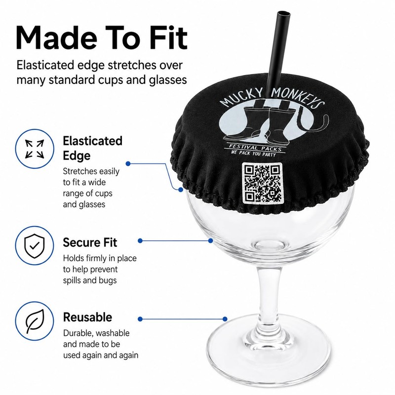 Anti-Spiking Drink Cover – Reusable Fabric Cup Cover | Mucky