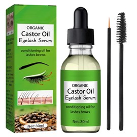 Aceite de ricino para pestañas y cejas, hidratante para el cabello, rostro, piel y cuerpo, 100% orgánico prensado en frío