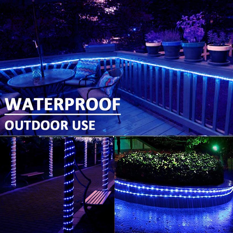 Solhice 75ft LED Rope Lights Outside Blue, 280 LEDs Waterproof