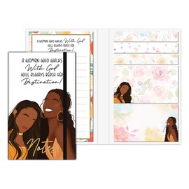 African American Expressions – Walking with God Sticky Note Set with Hardcover and Elastic Band – 50 Sheets per Design (3.38”W x 5.38”H x 0.63”D) - SS06