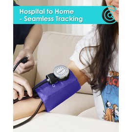 Clairre Manual Blood Pressure Cuff with Carrying Bag, Aneroid Sphygmomanometer for Home Use & Medical BP Monitoring, Universial Adult Size, Small Screwdriver Includes, Purple