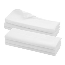 Daloual 6 x Tea Towels/Kitchen Towels, Cleaning Cloths Made of 100% Cotton in White