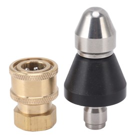 Pressure Washer Sewer Jetter Nozzle with Stainless Steel, Mini Compact Sewer Jet Nozzle,Pressure Drain Jetter Hose Nozzle