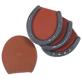 Col. Littleton Genuine Imported Italian Leather Horseshoes Coasters | Set of 4 | Made in Lynnville, TN USA