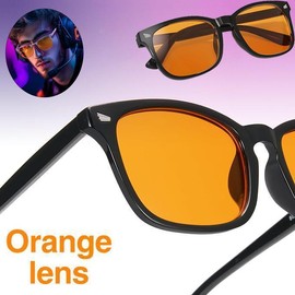 [2025]Orange Lens Computer Blue Light Glasses for Men&Women,Blocking Gaming Glasses,Daily Use - Colour: [Clear]1Pcs