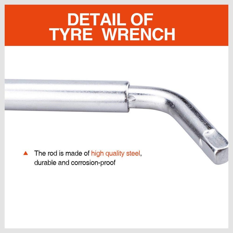 3Pc Wheel Wrench Set Extendable Socket Car Nut Bolt Replace