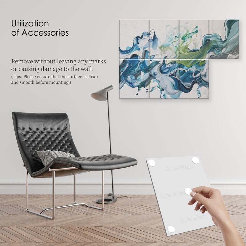 JaneTech 8-Pack Art Acoustic Panels Sound Absorbing Panels, 48x32 Inch