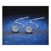 Pendientes Largos de Plata 925 para Niñas con Zirconia AAA,