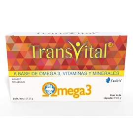Transvital Suplemento Alimenticio a Base de Omega 3, Vitaminas y Minerales, 30 Cpsulas                                                                