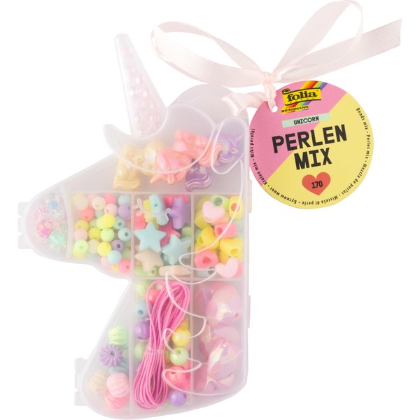 folia 32021 - Beads Mix Unicorn, 170 Pieces in Different
