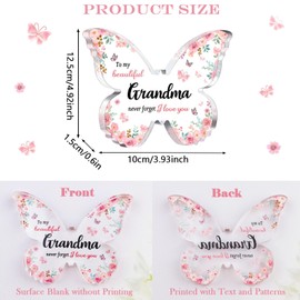 Yeesun Beautiful Transparent Acrylic Butterfly-Shaped Sign and Plaque, Heartfelt Gift for Grandma, Birthday Gift for Grandma, Christmas or Thanksgiving Day Gift for Grandma, New Year Gift for Grandma