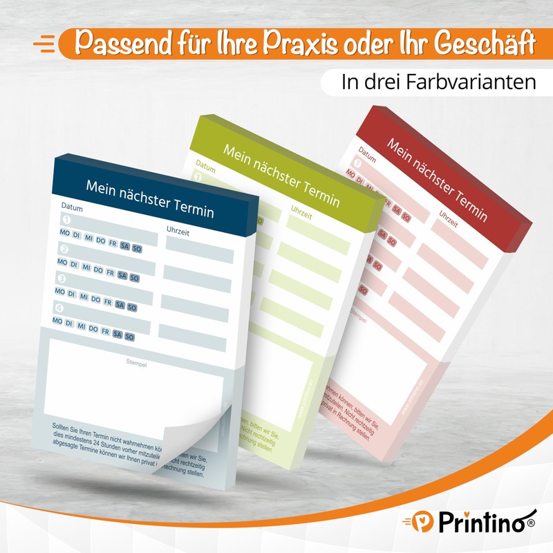 PRINTINO ‎ 10 Appointment Pads, 50 Appointment Notes, DIN A7,