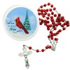 Westmon Works Cardinal Rosary Set with Rose Scented Wooden Beads