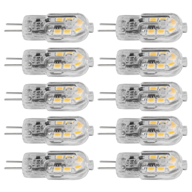 10Pcs Bi Pin Bulbs 12LED 1.2W G4 LED Bulb for