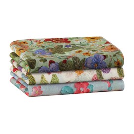 HOULIFE Flower Bandanas Cotton Headband Flower Headscarves Vintage Headwear Retro Headscarves Large Handkerchiefs for Women Men Boys and Girls, Colour: 3-3 pieces, M