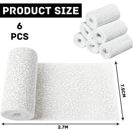 Unbranded Plaster Coth Rolls 6 Pack Plaster Gauze Bandage Plaster 3in x 106 inch