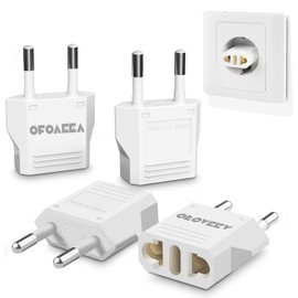 European Travel Plug Adapter, 4-Pack Type F Plug Adapter, US to Europe Plug Adapter, European Plug Adapter, Adapter for Europe Plug, Travel from America to Outlet France Germany European Travel Plug