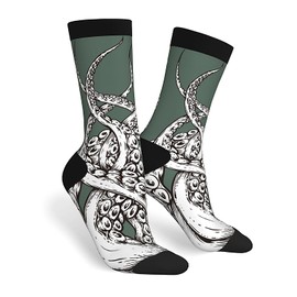 JKJOJIA Octopus Cool Novelty Socks For Men Women, Funny Crazy Crew Socks Casual Dress Socks Gifts