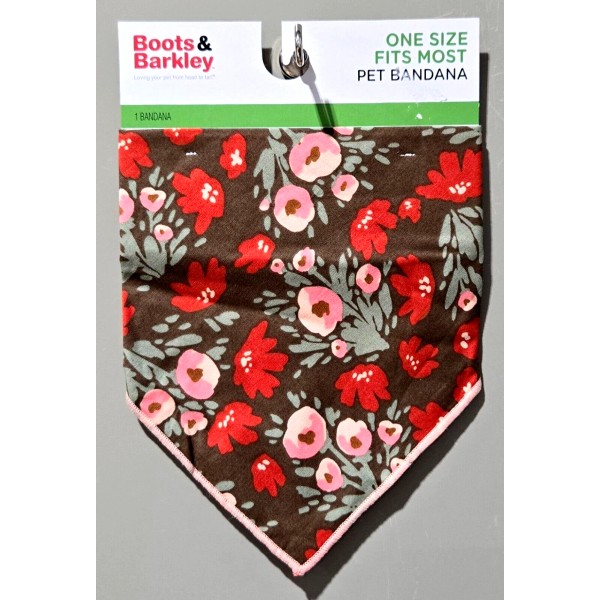 Boots & Barkley Dog Pet Pink & Red Floral Design