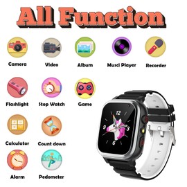 ROMONLON Kids Smart Watch Girls Boys - Smart Watch for Kids Watches Ages 4-12 Years with 16 Learning Games Alarm Clock Music Player Calculator Recorder Flashlight Children Toys Gifts