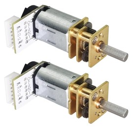 2Pcs DC 12V 50RPM N20 Encoder Motor with Feedback 3-12V 7.5-3000RPM Precision Control DC Motor (12-50)