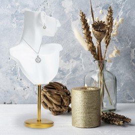 LIFKOME Portrait Jewelry Stand Ring Necklace Holder Jewelry Necklace Resin Necklace Jewelry Display Model Necklace Ring Holder Necklace Chain Stand Metal White Earring Bust Displays Bust