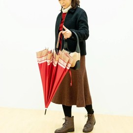 (Mt-scgb-l umbrella) Makita Shoten, Long Umbrella, SCENE Grand Border, Elegant Color Switching to Expressing the Natural Scenery of Yamanashi, Big Border, Magenta