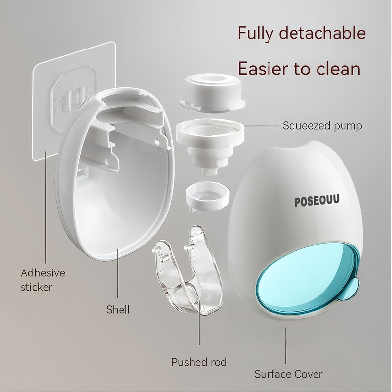Toothpaste Dispenser Wall Mounted for Bathroom, Sapphire Blue