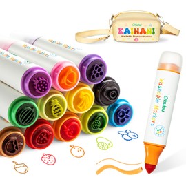 Ohuhu Stamper Washable Markers 12 Colors & Glitter Markers