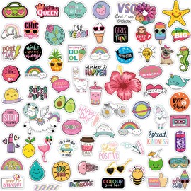 145Pcs Water Bottle Stickers for Girls Teens Kids Waterproof Inspirational VSCO Vinyl Stickers for Laptop Skateboard Aesthetic Trendy Cute Word Stickers School Reward Decals