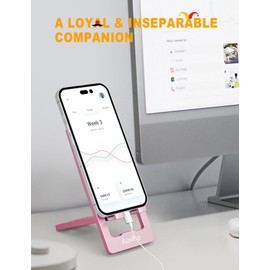 Aoviho Ultra - Thin Portable Phone Stand: Foldable & Space - Saving, Fits 3.7-7 inch Devices, Pink