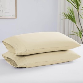 Southshore Fine Linens - Vilano Springs - Pair of Pleated Pillow Cases, Off White, King