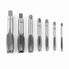 Haosie 7PCS Thread Steel Tap Set, Metric Tap Wrench, M3-M12 Rethreading Tool, Bearing Steel Tapping Set for Wood, Plastic, Aluminum