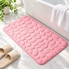 Embossed Pebble Microfiber Bath Mat with Anti-Slip Backing, Soft Floor