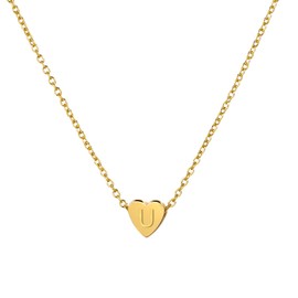 Heart Initial Necklace for Women Tiny Gold Letter Necklace Heart Pendant Necklace Alphabet Necklace for Girls