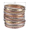 LUX ACCESSORIES Flower Mixed Metal Aztec Multi Bangle Set