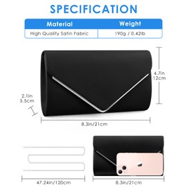 TINDTOP Clutch Purses for Women, PU Leather Formal Evening Bags Shoulder Party Handbags Wedding Cocktail Prom Clutches