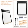 iNenya Magnetic Dry Erase Board with Clipboard,PU Leather Desktop Whiteboard